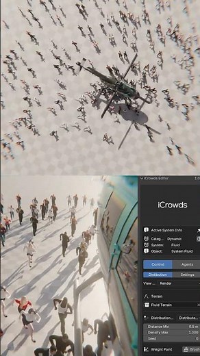 iCrowds Add-on for Blender | Realistic 3D Crowd Animation #3d #blender