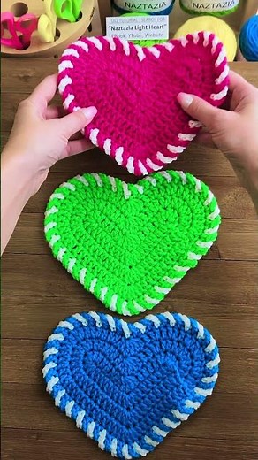 Crochet Heart Dishcloth #shorts