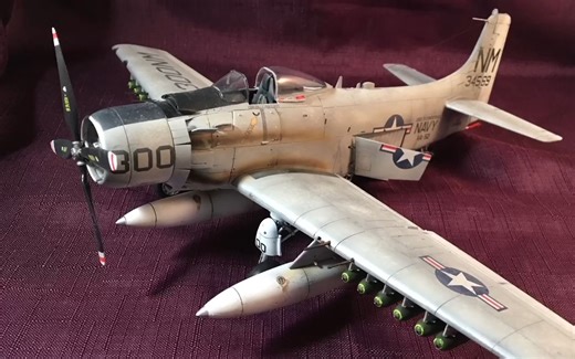 田宫Tamiya 1/48 A-1H Skyraider"空中袭击者"舰载攻击机模型制作