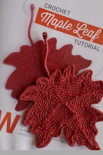 Crochet Maple Leaf #crochetpattern #crochetmarpleleaf #feuillecrochet