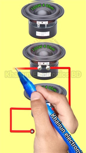 Speaker series connection #khairunelectronicsbd #youtubeshorts #electronic #foryou #diyaudio