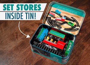 Train in a Tin: Ultra-compact toy train set.