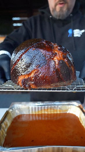 If you’re not sure how to cook your ham this weekend, I have the perfect recipe. Smoked, shredded BBQ ham. Tastes like ham and eats like pulled pork. Finished with a sweet BBQ glaze, this one was delicious. I seasoned the ham with my AP rub and smoked it at 225 until it hit 160 internal. Took about 4 hours. Next, place it in a foil pan on a wire rack, add apple or orange juice, wrap tightly in foil and place back on the smoker until it’s probe tender. I bumped the temp to 300 degrees, and it too