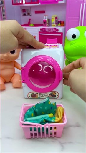 Satisfying With Unboxing Doll Laundry Set Toys, ASMR Video #shorts