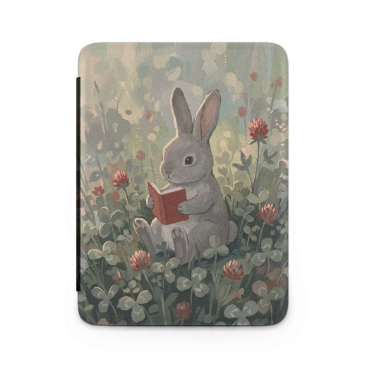 Cute Reading Rabbit Kindle Paperwhite 12th Gen Case, Kindle Colorsoft 7" Cover With Hand Strap, 2024 2025 Paperwhite Signature Edition Case - Etsy
