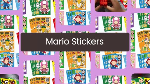 36 Sheets Mario Make a Face Stickers, Cartoon Book Crafts, DIY Party Supplies Favors Your Own Mixed and Matched with Different Designs Characters Birthday Gifts Class Reward Decor, Recommended Age 13