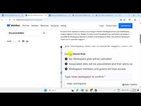 How To Delete A Webflow Workspace