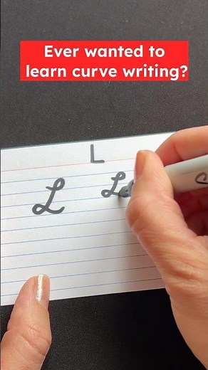 Cursive capital L in multiple sizes with word example