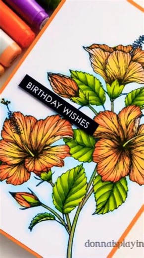 Paper Rose Studio | Copic Coloured Sketchy Hibiscus Cards With Donna