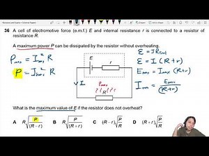 MJ20 P11 Q36 Max emf for Max Power | May/June 2020 | CIE A Level 9702 Physics