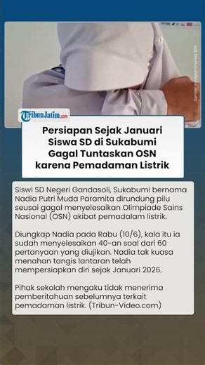 HEARTBREAKING TEARS! Elementary Student in Sukabumi Fails to Finish OSN Due to Power Outage