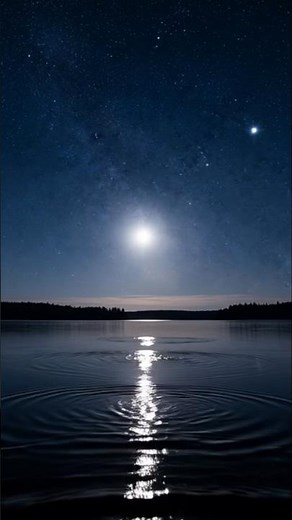 🌙 Moon Reflection on Calm Water |Relaxing Loop#shorts