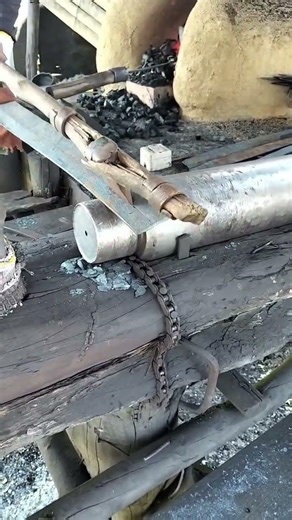 the process of breaking down iron per leaf to make long machetes