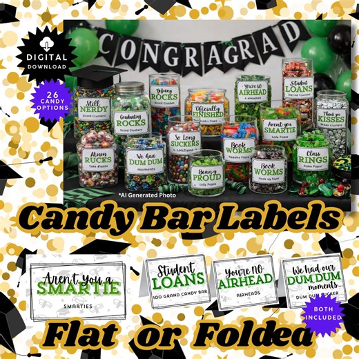 Graduation Candy Bar Labels | Funny Candy Sayings, Tent Cards (instant Download) - Etsy