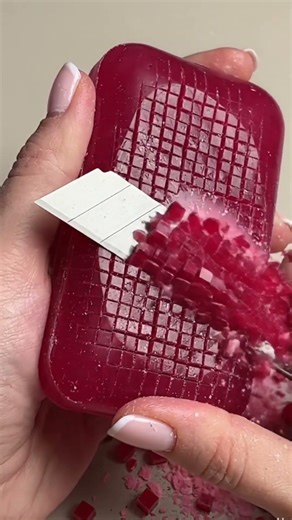 Don’t Blink… Perfect Ruby Micro Cubes Breaking #asmr #relaxing #satisfying #soap