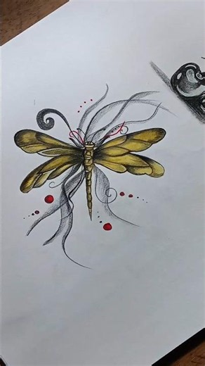 Realistic Dragonfly Drawing 🦋✨ | Satisfying Pencil Art #Shorts