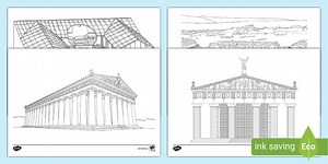 Greek Architecture Colouring Pages