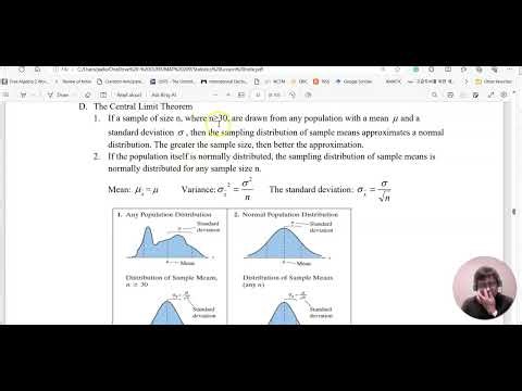 MAT 209 Lesson 10-3 Sampling mean distribution and central limit theorem part 1