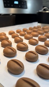 Chloe 하은 Lee on Instagram: "Easy to make, adorable, and delicious ☕️ I used Joconde’s Baking recipe (search her up on YouTube) 🫶🏻 Ingredients: 120g cake flour 12g cocoa powder 25g corn starch 5g instant coffee powder 8g hot water 75g room temp butter (unsalted) 70g powdered sugar 1 egg yolk 1. Combine cake flour, cocoa powder, and cornstarch into a bowl (set aside) 2. Add hot water to coffee powder and stir (set aside) 3. Soften up the butter and add powdered sugar 4. Mix until the powdered su