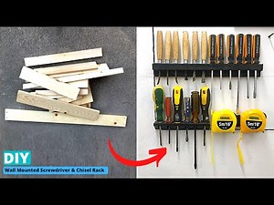 HOW TO MAKE A DIY WALL MOUNTED SCREWDRIVER & CHISEL RACK USING SCRAP WOODS // GOLD GRASS Tip. 27