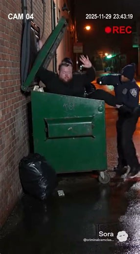 Fat Robber Hides in Dumpster—Dye Pack Explodes and Police Bust Him! #funny #securitycamera #atmfail