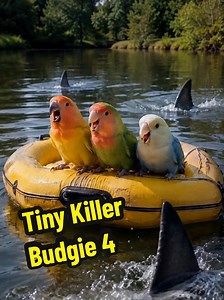 コザクラインコのピーターがサメに囲まれる瞬間（Tiny Killer Budgie 4）