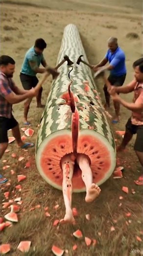 GIANT Watermelon Chopped Open! 🤯 What’s Inside? #shortsfeed