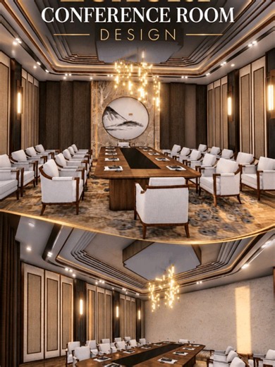 POV: Your Next Meeting Happens in THIS Room 😮🔥 You’ve Never Seen a Conference Room Like This 😮🔥 | Luxury Conference Room Design Luxury meets modern elegance! ✨ A premium conference room design with statement lighting, custom wall panels, rich wood finishes, and an unforgettable atmosphere. #LuxuryInterior #ConferenceRoomDesign #InteriorInspiration #ArchitectureTok #SEESArchitects