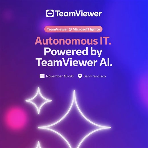 AI that fixes IT problems before you even notice them. We’re proud to see Sebastian Schrötel representing TeamViewer on stage at Microsoft Ignite, sharing how AI is transforming the way enterprises deliver remote IT support: faster, safer, and with human experts always in control. Join his session: 🎤 Reimagine remote IT support with speed and safety from TeamViewer 📅 Nov 20 | 9:30–10:00 AM PST 📍 San Francisco 🔓 Register here: https://bit.ly/4nqyTf9 Discover how innovation meets reliability w
