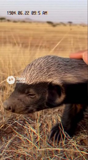 Petting a Honey Badger Pup’s Soft Head — Silent VHS Cute Moment #VHS #HoneyBadger #CuteAnimals