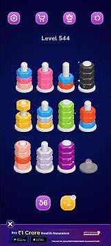 Nut Sort Level 544 Walkthrough | Nuts — Color Sort 544 solution