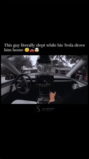 @sci.xplore on Instagram: "A Tesla self driving taxi picks up a passenger, and even though he falls asleep during the ride, the car safely gets him home. Autonomous driving is no longer a dream, but reality some streets today. Still, the debate continues: how safe is full self driving compared to a human driver? Would you trust this taxi to drive you home? #tesla #artificialintelligence #artificial #technology #autonomousvehicles selfdrivecar"