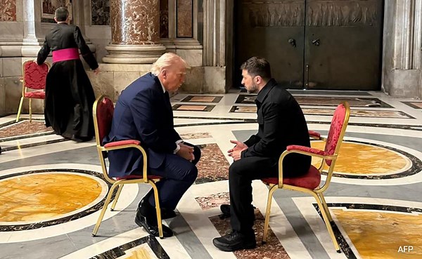 Trump, Zelensky Meet At Pope's Funeral Weeks After White House Clash