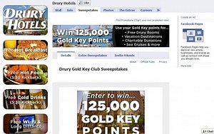 Drury Hotels Gold Key Club 125,000 points Facebook Sweepstakes – Loyalty Traveler