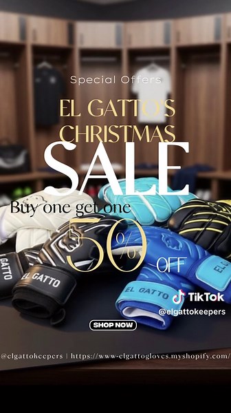 🚨 EL GATTO CHRISTMAS SALE! 🚨 Buy One, Get One 50% OFF! This is not a drill. Get the gloves you need before the clock runs out! ⏰ #ElGattoGloves #Goalkeeper #Football #GoalkeeperGloves #Luxury