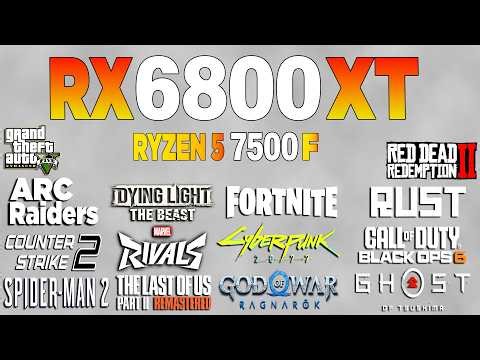 RX 6800 XT + Ryzen 5 7500F - Test in 16 Games Benchmark 1080p (2026)