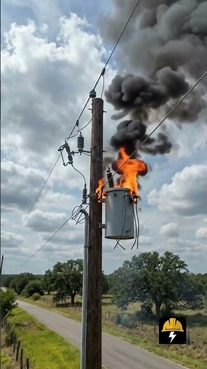 Massive Transformer Arc Flash | Utility Pole ⚡ #shorts #transformers