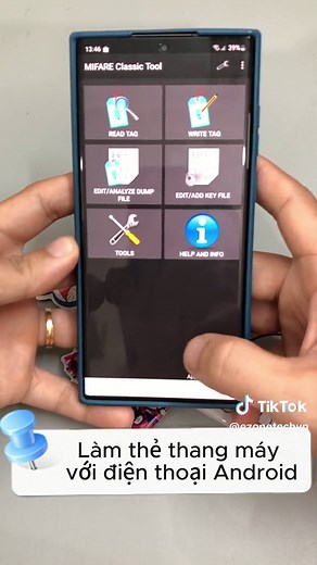 Làm thẻ thang máy bằng chính điện thoại Android của bạn thử ngay thôi ạ!#tips #thethangmay #mifareclassic #xuhuong