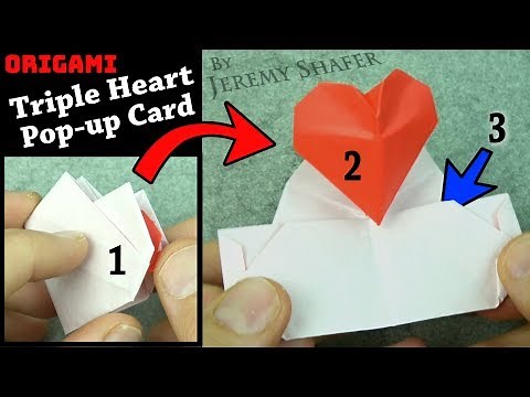 Origami TRIPLE Heart Pop-up Card!