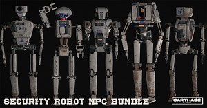 Security Robot NPC Bundle – 5 Rigged Game-Ready Characters | 3D Robots | Unity Asset Store