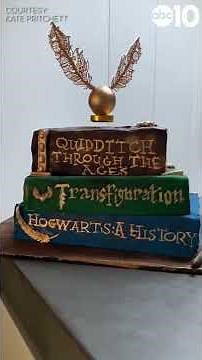 Harry Potter-themed cake features floating Golden Snitch