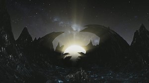 Flying across a dark rocky alien planet - Free Stock Video