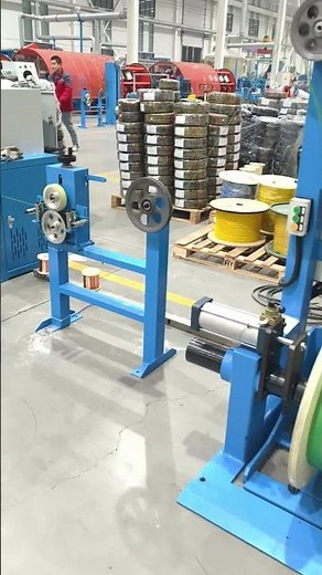 What equipment is used in cable factory to rewind cables? #take-up machine#cable winding