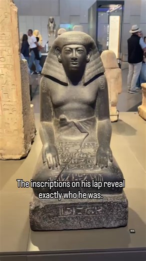 The inscriptions on his lap reveal exactly who he was. In ancient Egypt, statues weren’t just art — they were identity documents carved in stone. His name, titles, and status were written to last for eternity, long after his voice disappeared. ✨🇪🇬 #AncientEgypt #EgyptianMuseum #EgyptHistory #Archaeology #Hieroglyphics #DiscoverEgypt #VisitEgypt #HistoryLovers #Pharaohs #UnlockEgyptTours | Unlock Egypt tours