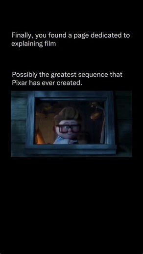 Explaining Film | Up (2009) is a Pixar animated masterpiece directed by Pete Docter that opens with one of the most emotional montages in film history: the... | Instagram