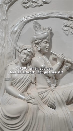 This 26x18 inch illuminated Radha Krishna wall art brings divine serenity #mural #artociti #krishna