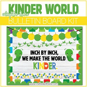 Kinder World Caterpillar Theme Bulletin Board Kit Door Classroom Decor Bulletin