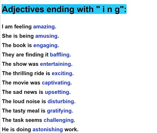 Adjectives with the '-ing' Ending | Empowering English Learning