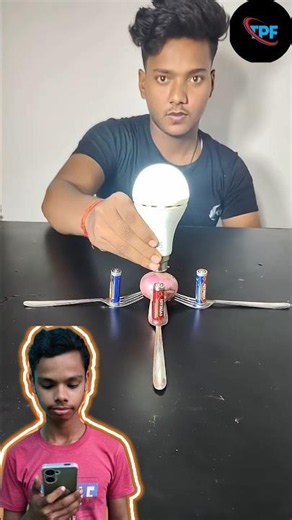 4A Cell + Onion + Spoon se LED Jala ✅ Science project class 7th #shorts #experiment #trending #viral