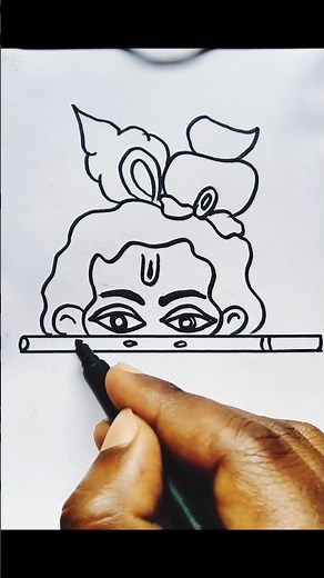 Quick simple and easy krishna ji drawing #artist #sketch #krishna #painting #lordkrishna #shorts